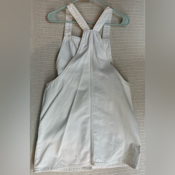 Denim Co White Overalls Dress with Brown Buttons US 8 - Picture 2 of 4